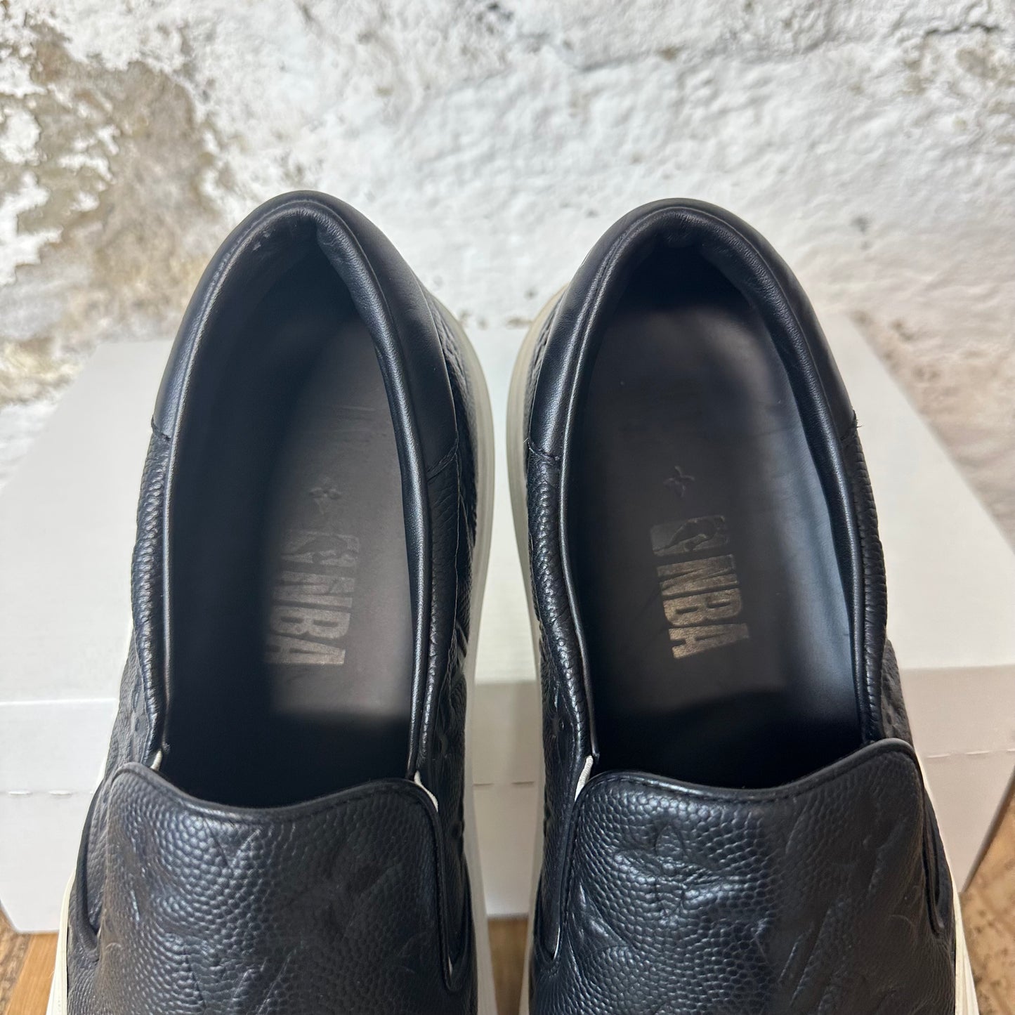 Louis Vuitton NBA Ollie Slip On Black White Sneaker Sz 12.5 (LV 11)