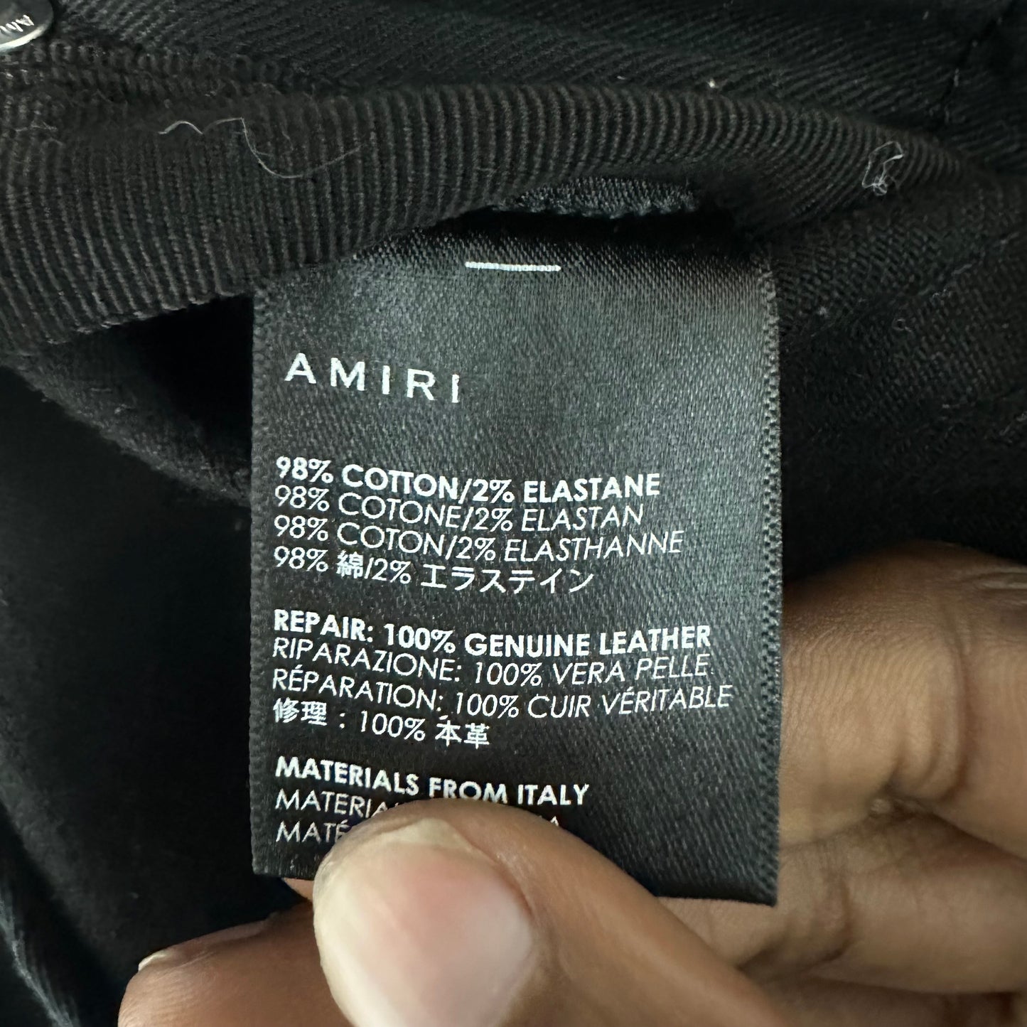 Amiri MX2 Black Patch Black Denim Jeans Sz 33