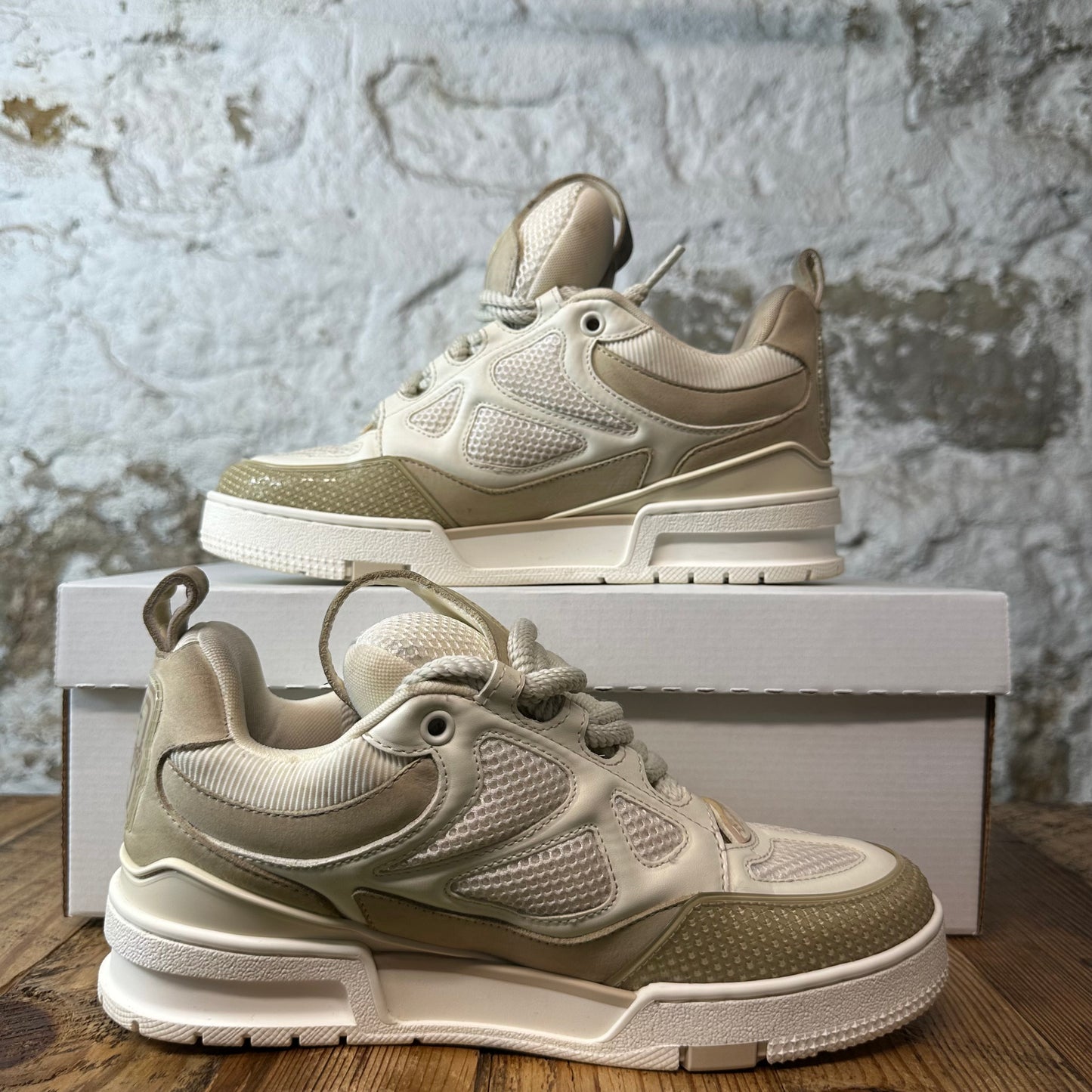 Louis Vuitton Beige Cream Skate Sneaker Sz 5.5 (4LV)