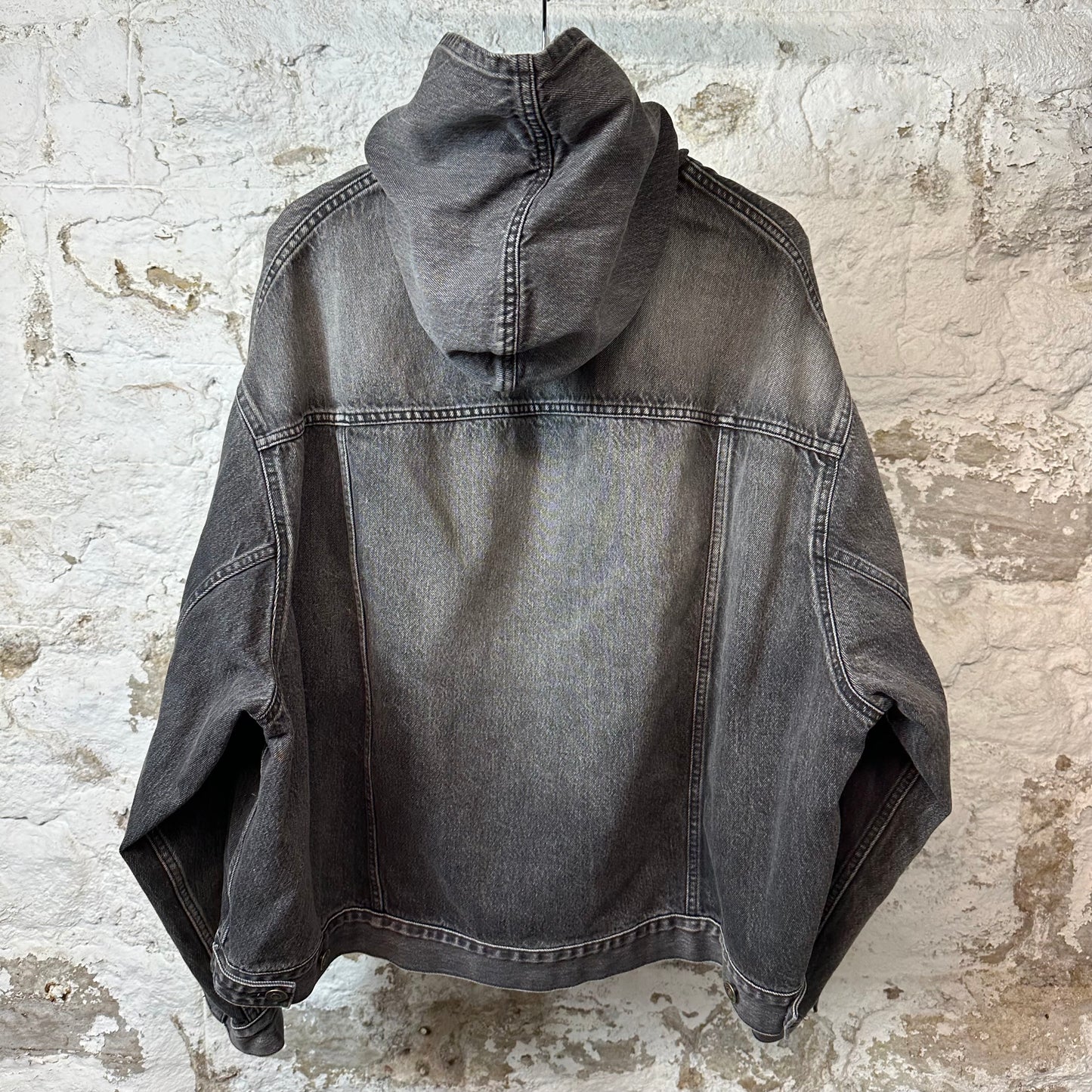 Balenciaga Denim Pullover Jacket Black Sz L (2)