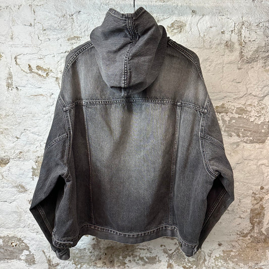 Balenciaga Denim Pullover Jacket Black Sz L (2)