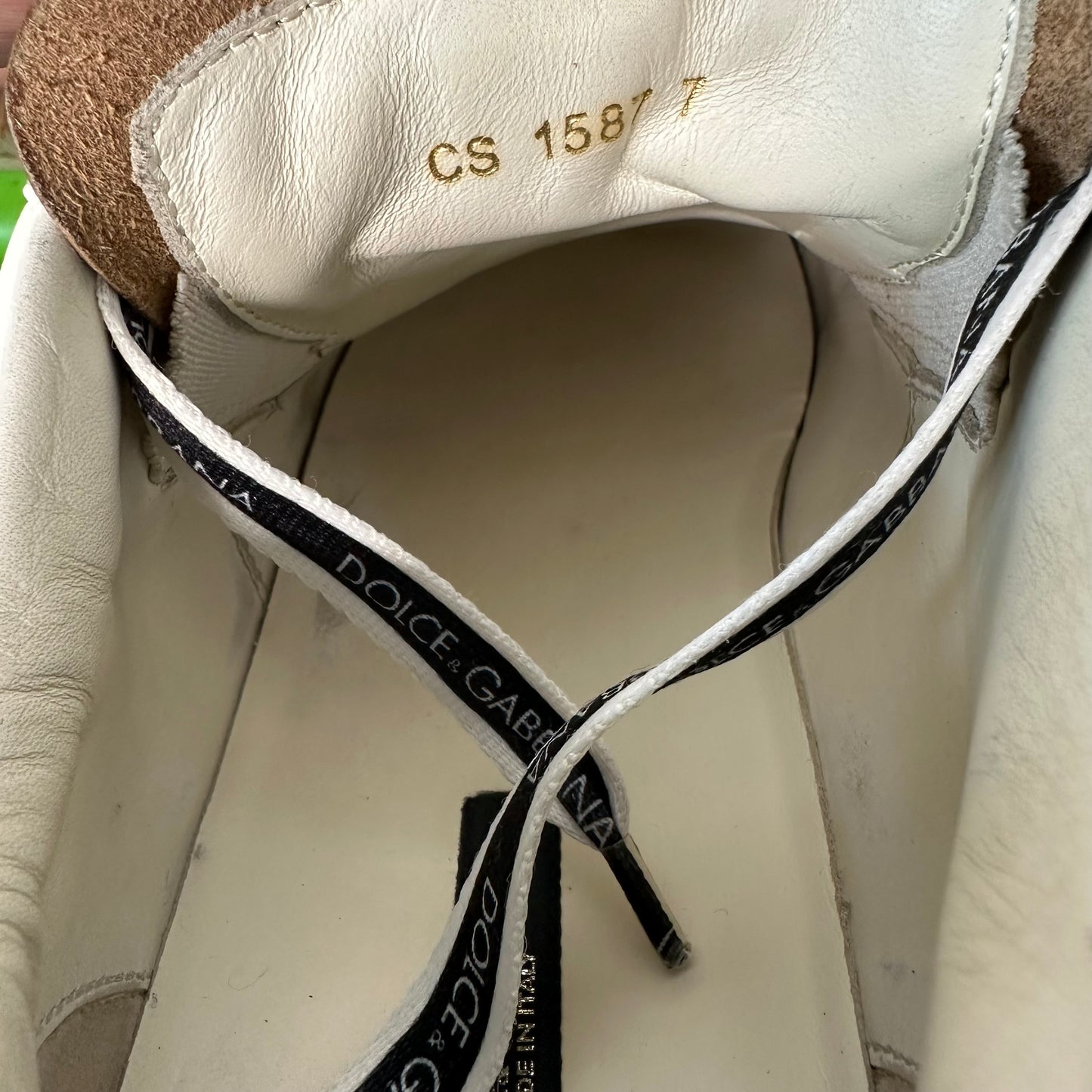 Dolce Gabbana Wax Bottom White Sneaker Sz 7