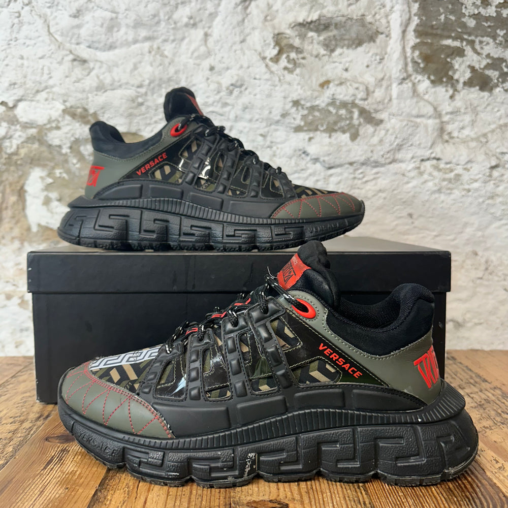 Versace Trigreca Black Green Sneaker Sz 9 (42)