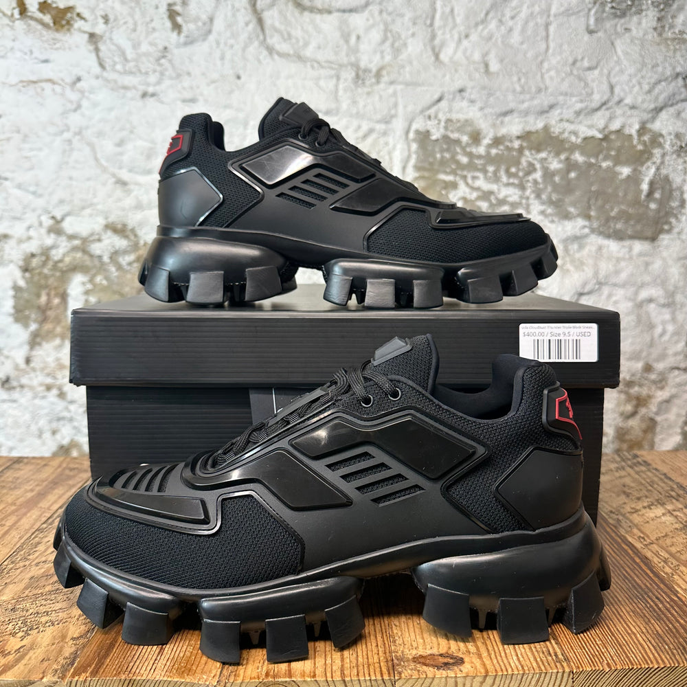 Prada Cloudbust Thunder Triple Black Sneaker Sz 9.5