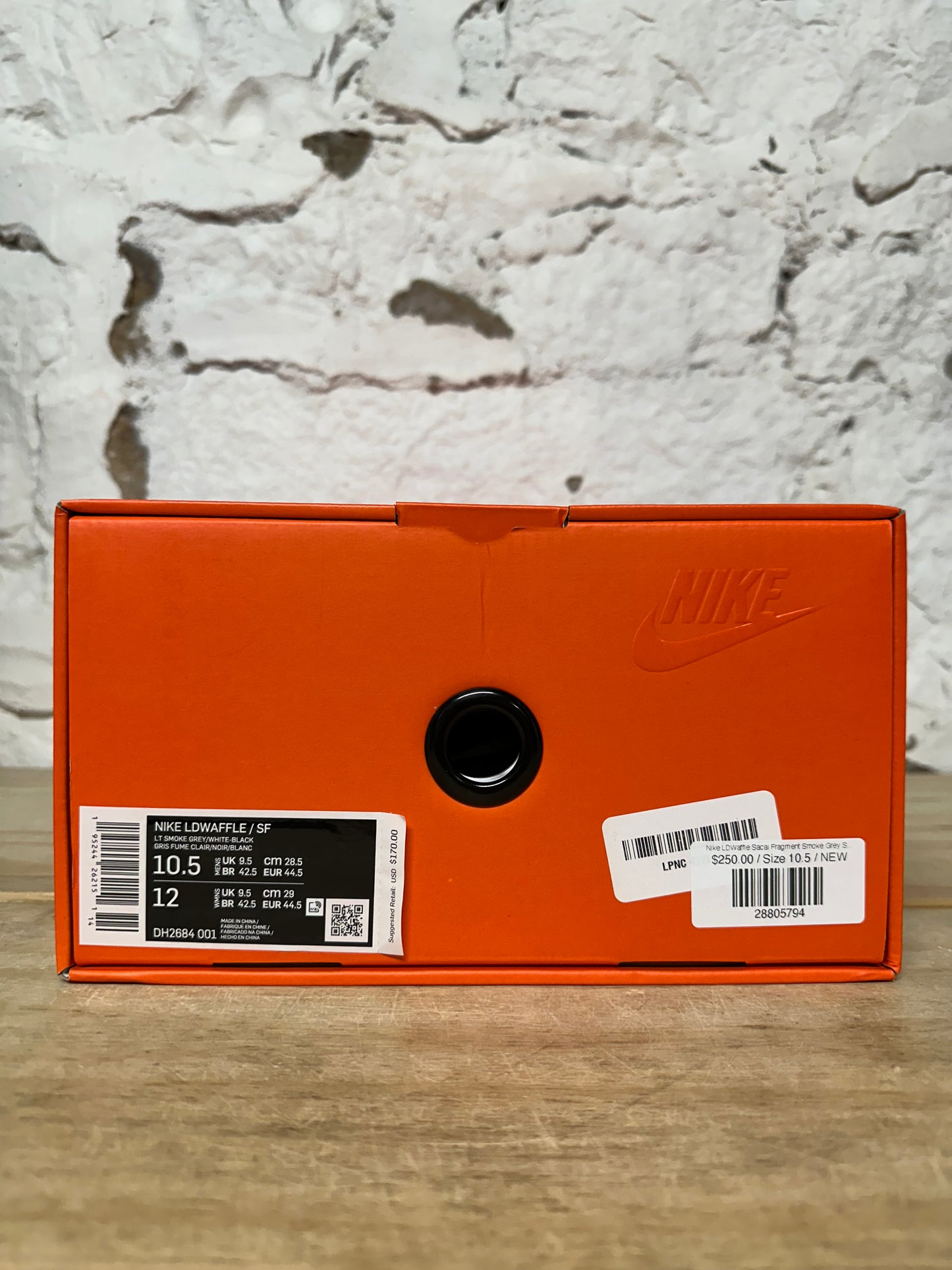 Nike LD Waffle Sacai Fragment Smoke Grey Sz 10.5 DS