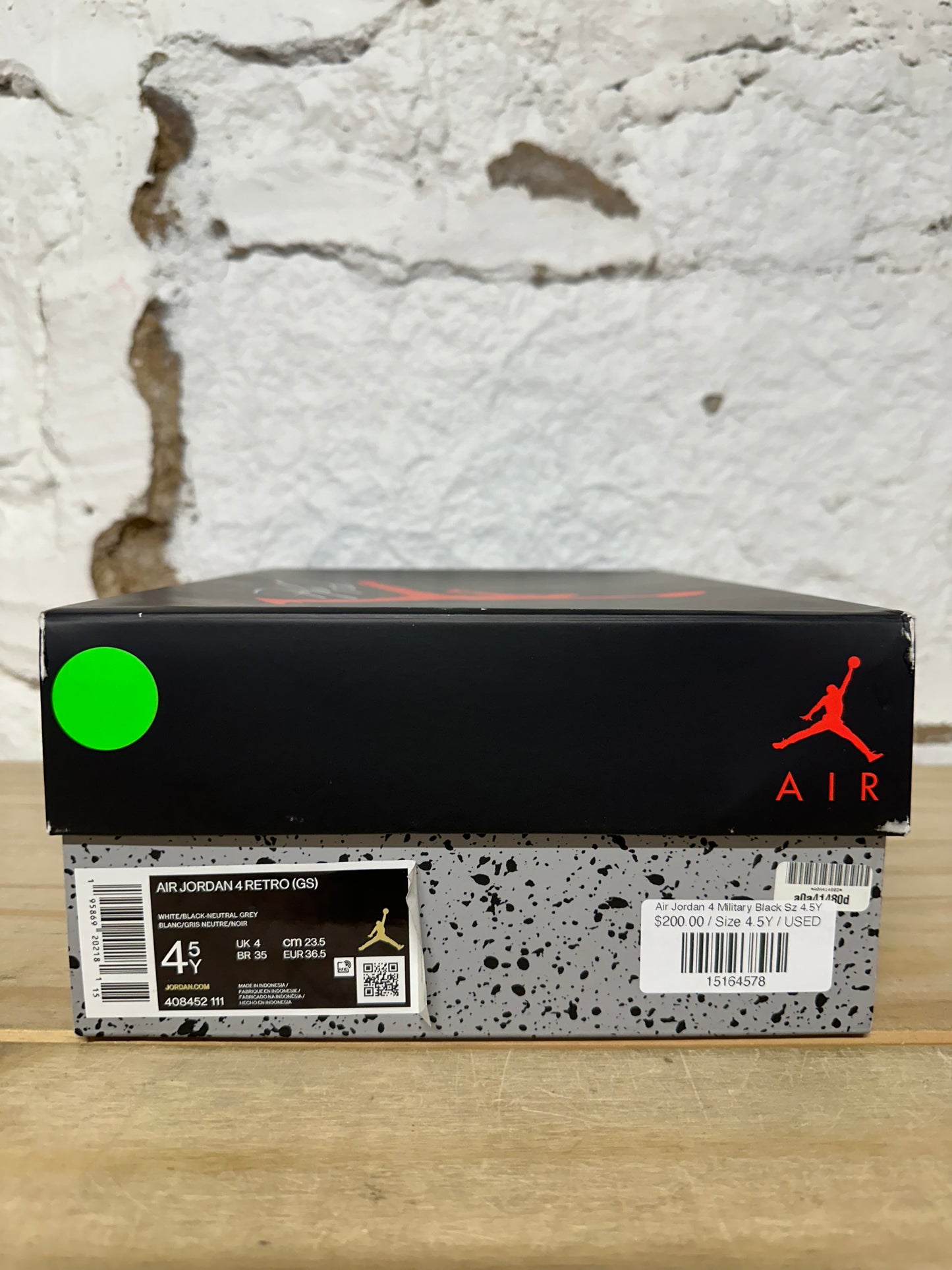 Air Jordan 4 Military Black Sz 4.5Y