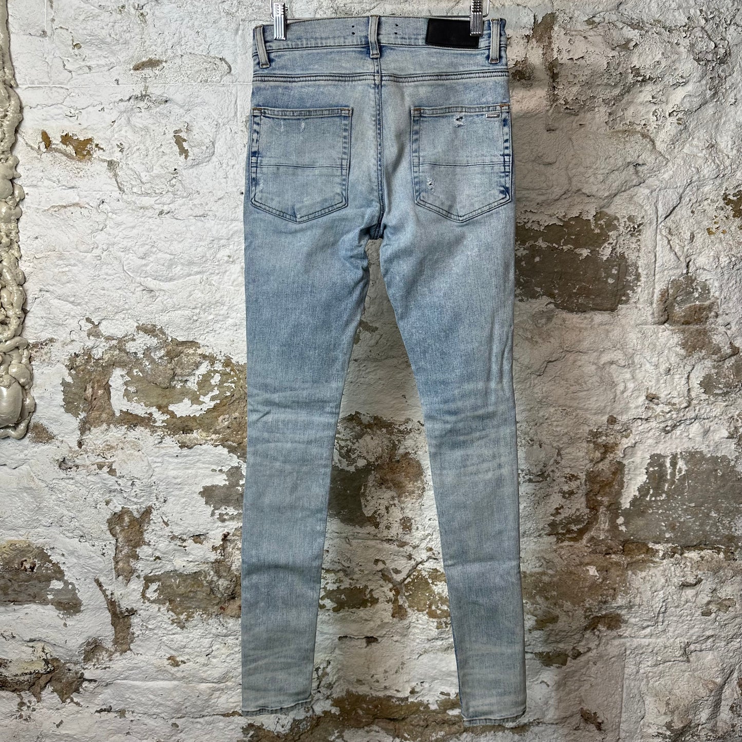 Amiri Multicolor Paisley Patches Washed Blue Denim Jeans Sz 29