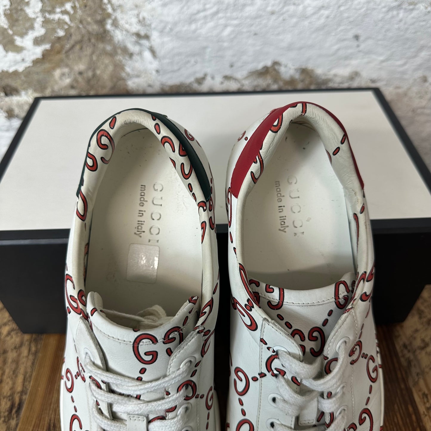 Gucci Red GG White Ace Sneaker Sz 9.5