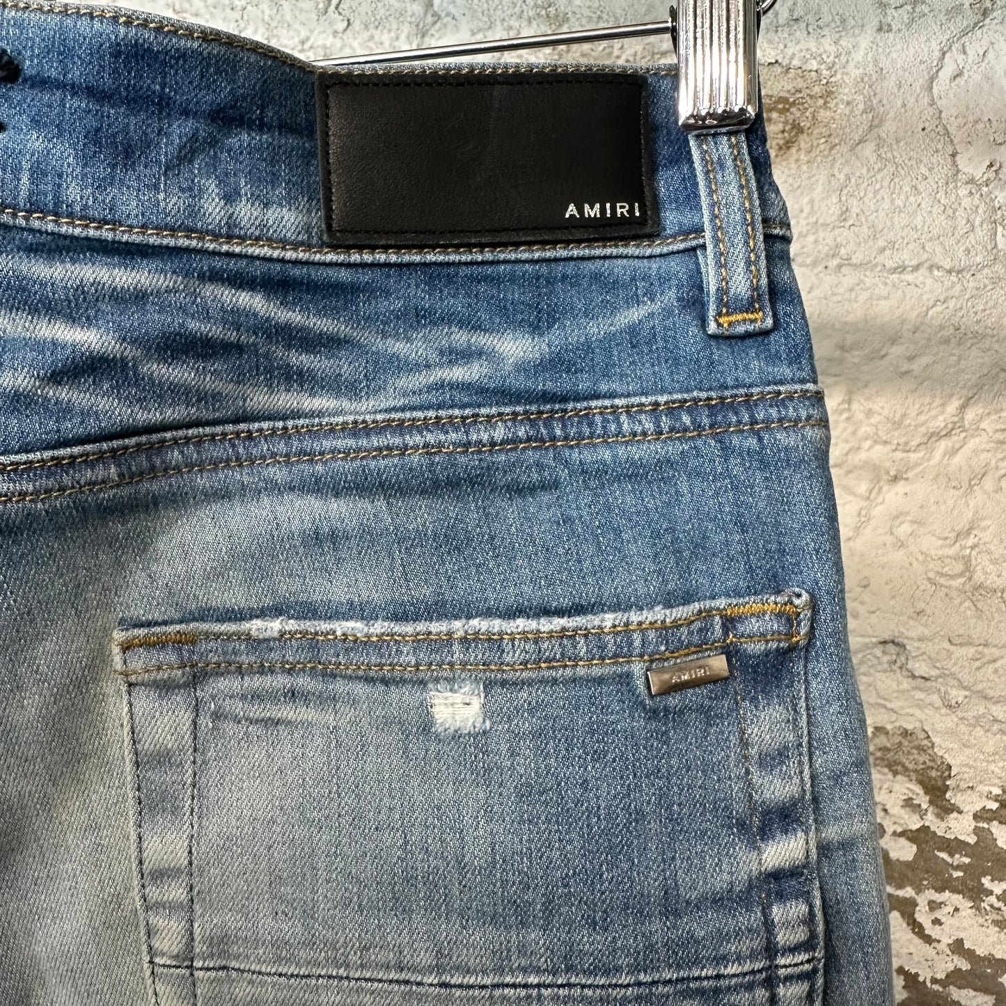 Amiri MX1 Sky Blue Cream Blue Denim Jeans Sz 30