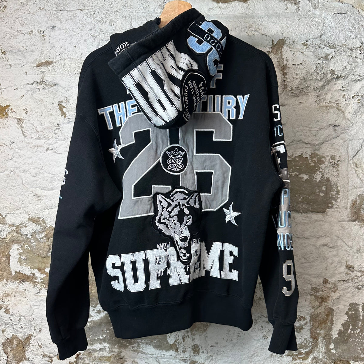 Supreme Warriors Black Zip Up Hoodie Sz S
