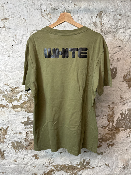 Off White Black Spell Green T-shirt Sz XL