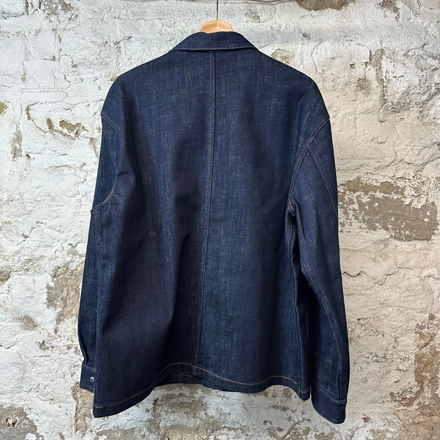 Dior Oblique Raw Blue Denim Button Up Jacket Sz XL (52)