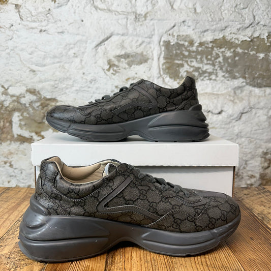 Gucci Rhyton GG Monogram Grey Sneaker Sz 10