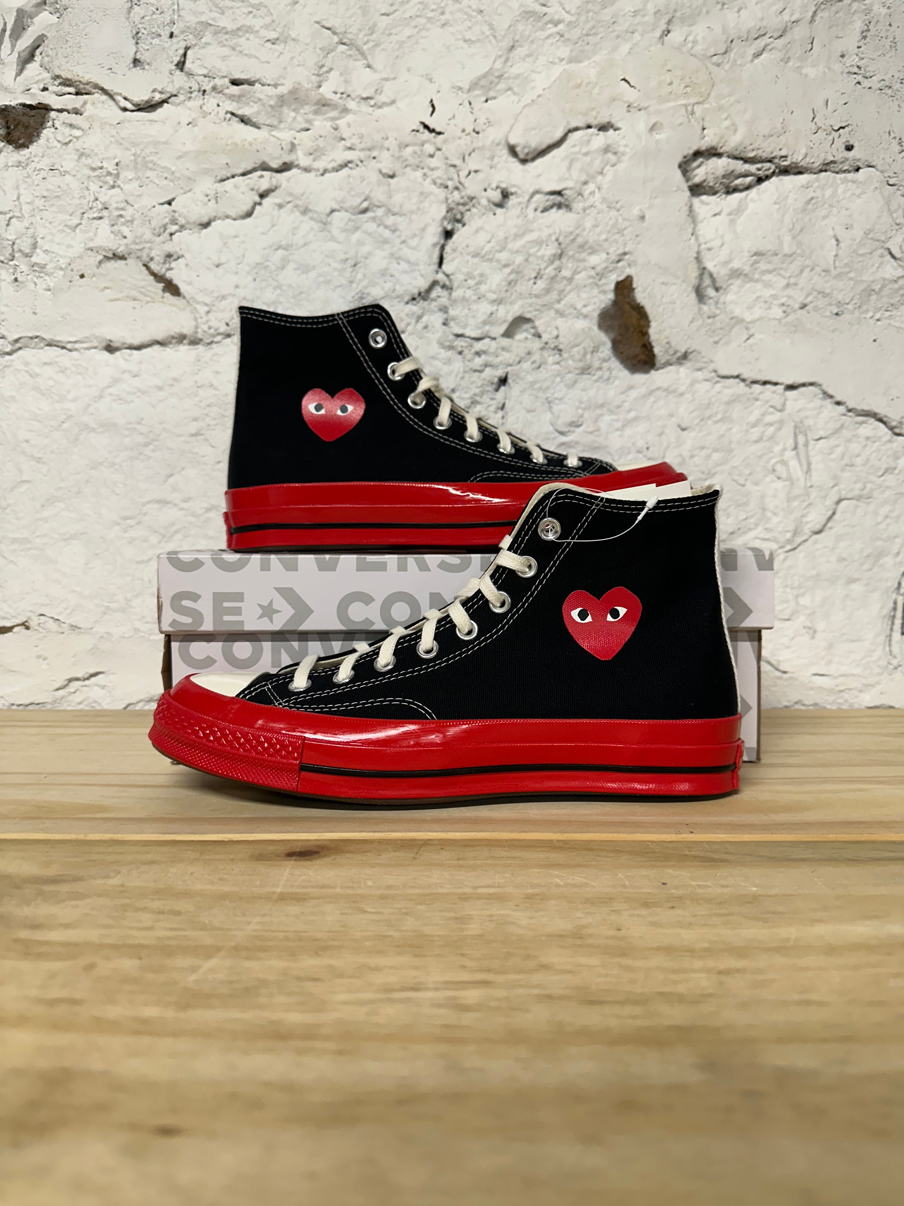 Converse CDG Red Black Sole Sz 8.5 DS