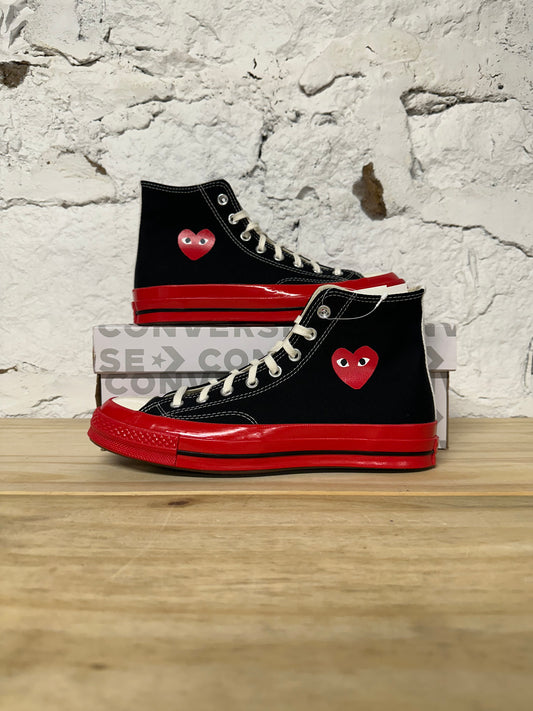 Converse CDG Red Black Sole Sz 8.5 DS