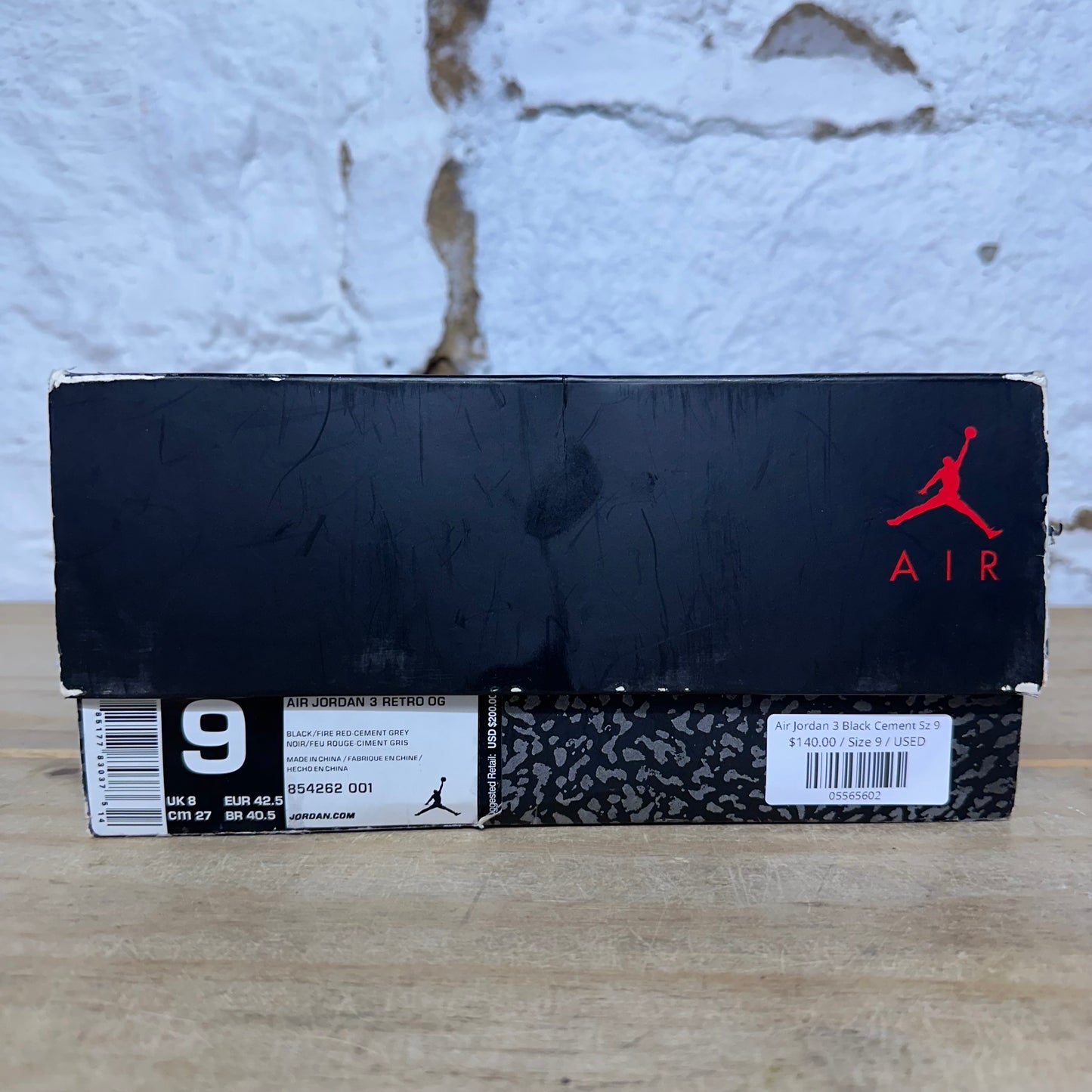 Air Jordan 3 Black Cement (2018) Sz 9
