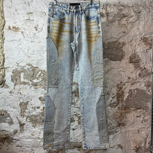Who Decides War Mechanic Blue Denim Jeans Sz 28