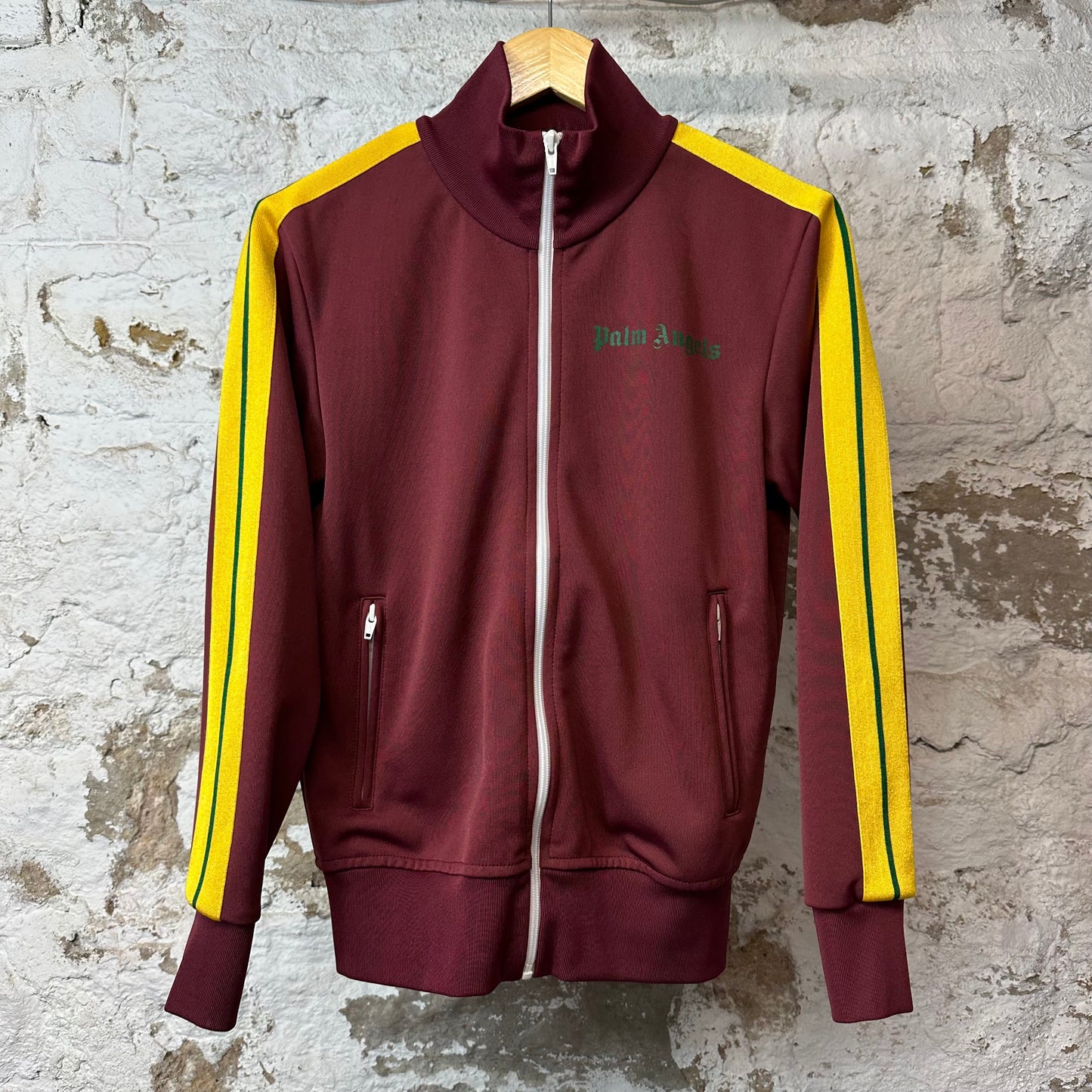 Palm Angels Yellow Maroon Track Jacket Sz XS