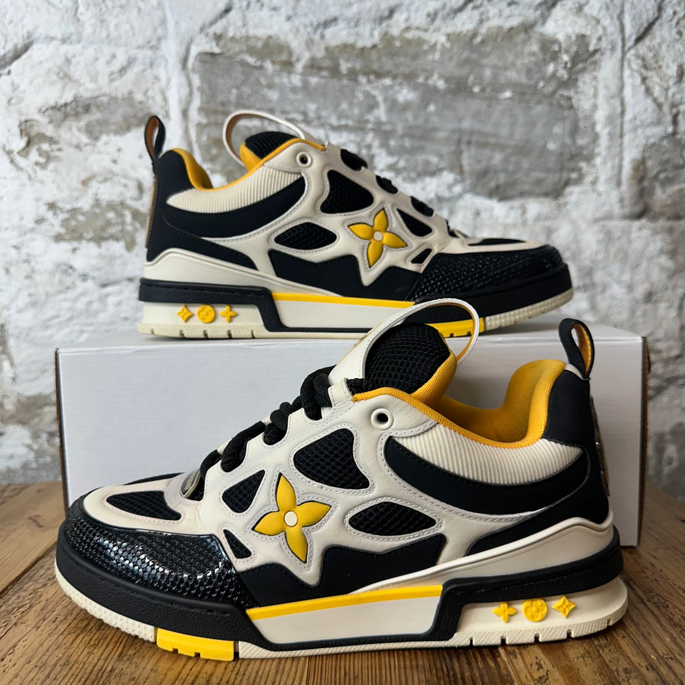 Louis Vuitton Black White Yellow Skate Sneaker Sz 8.5 (7LV)