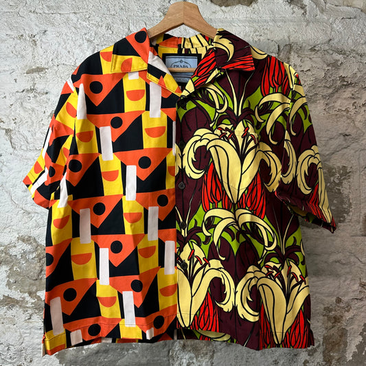 Prada Double Match Tropical Button Up Shirt Sz L
