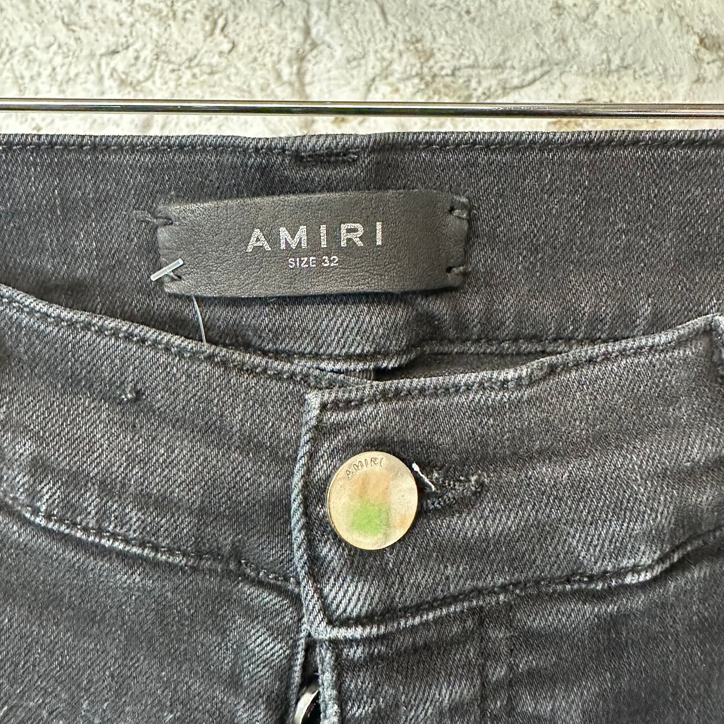 Amiri MX1 Black Woven Black Denim Jeans Sz 32