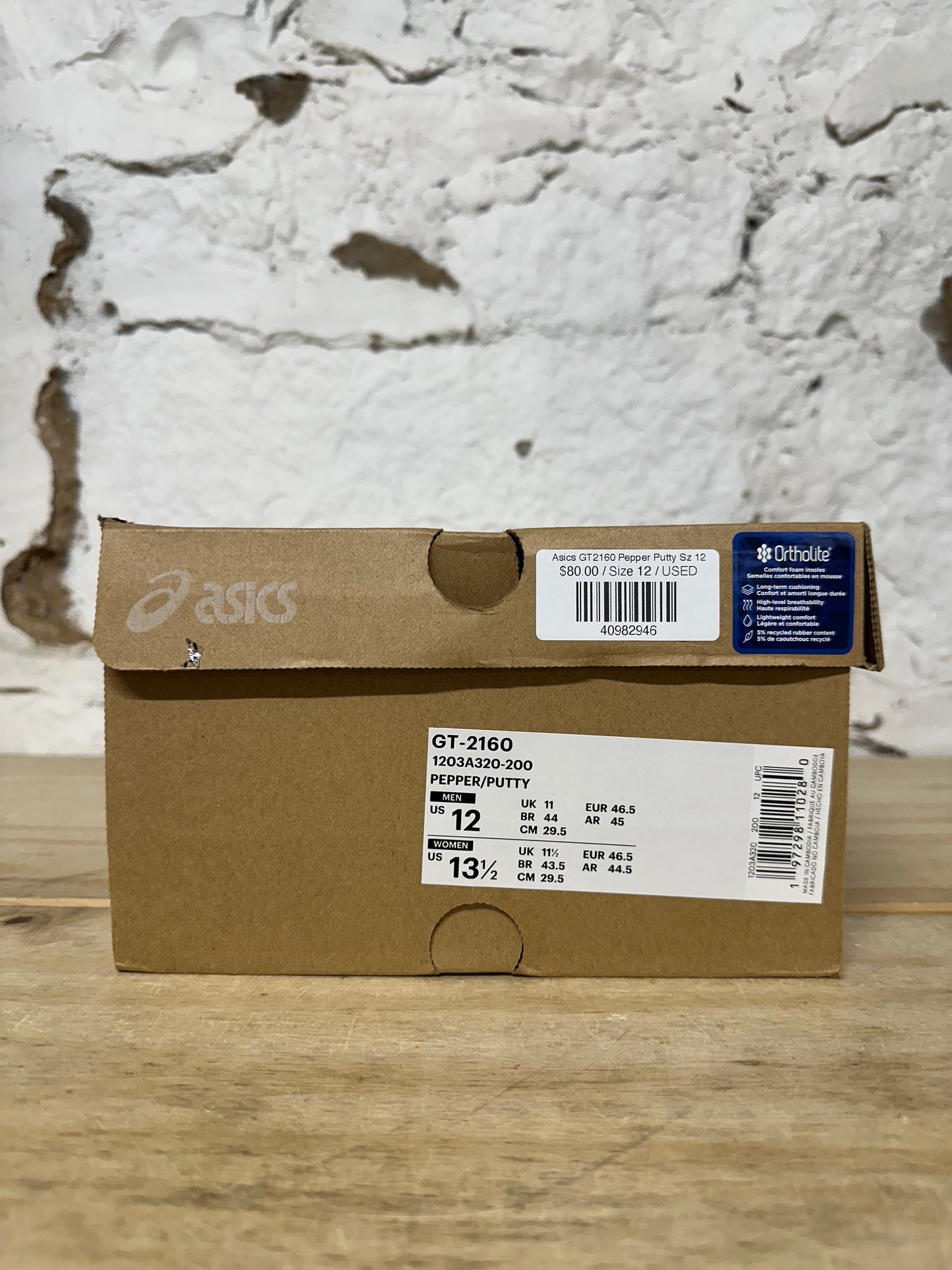 Asics GT-2160 Pepper Putty Sz 12