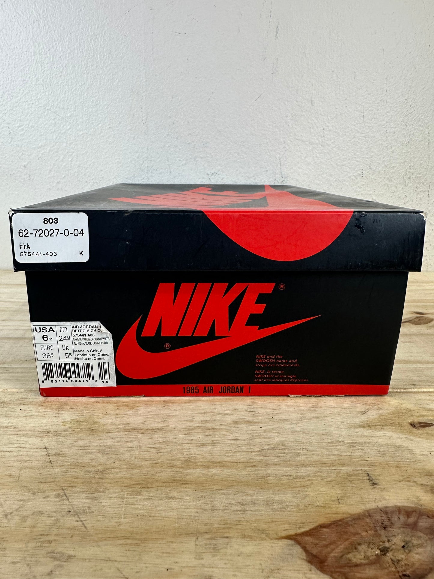 Air Jordan 1 High Game Royal Sz 6Y