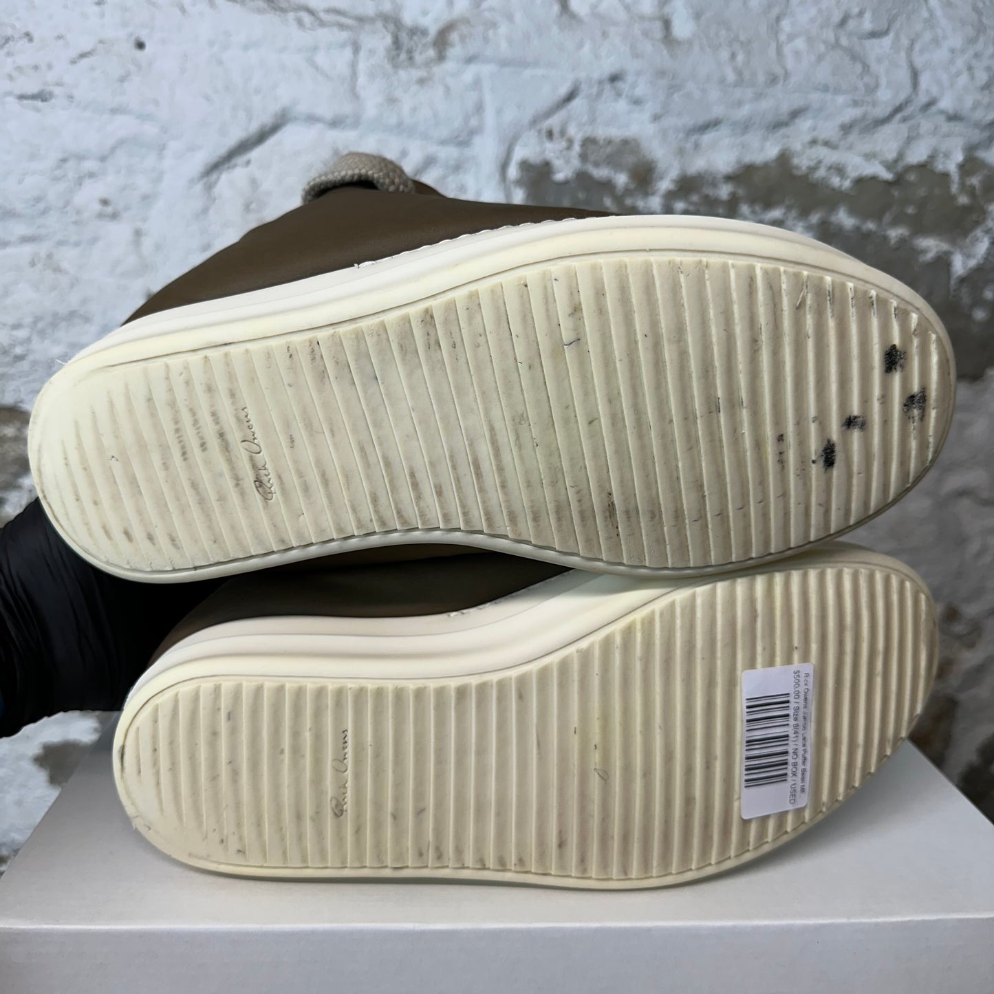 Rick Owens Jumbo Lace Puffer Bean Milk Sneaker Sz 8 (41)