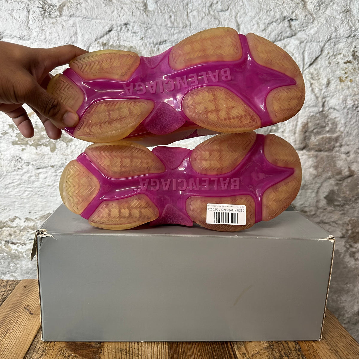Balenciaga Triple S White Pink Sneaker Sz 8 (41)