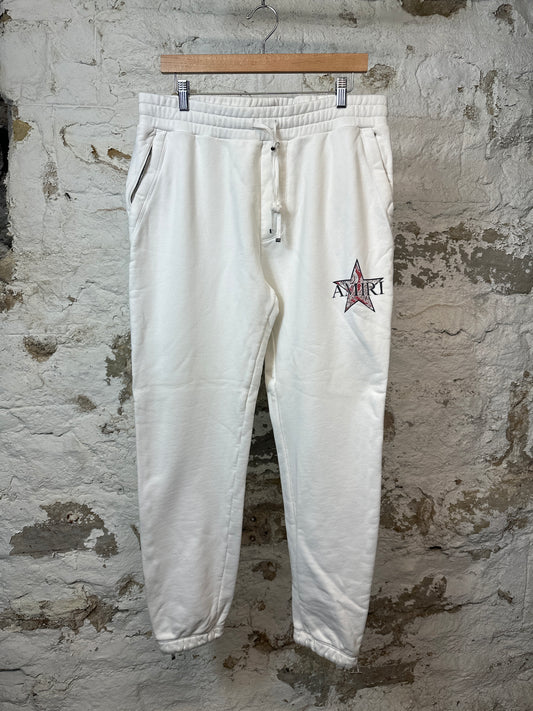 Amiri Red Paisley Star White Sweatpants Sz XL