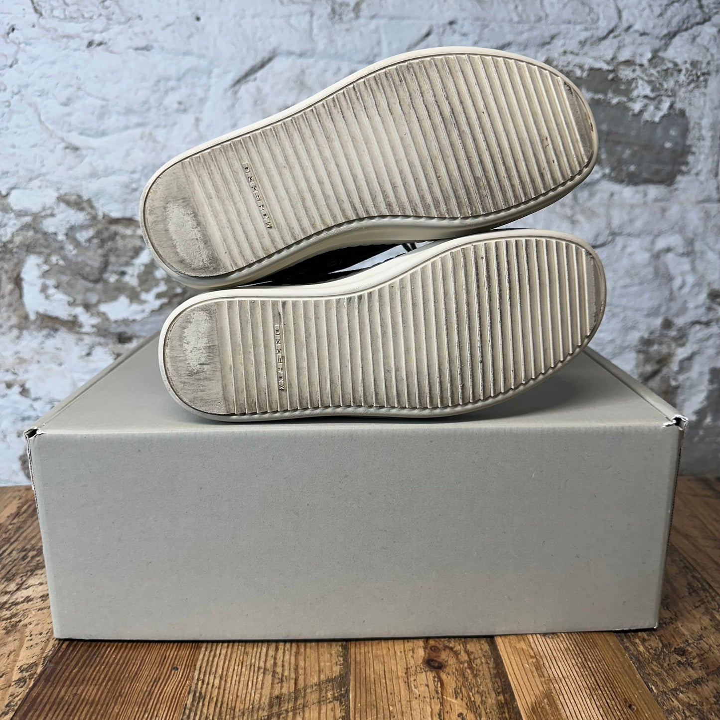 Rick Owens Black Leather Milk Sneaker Sz 5.5 (37.5)