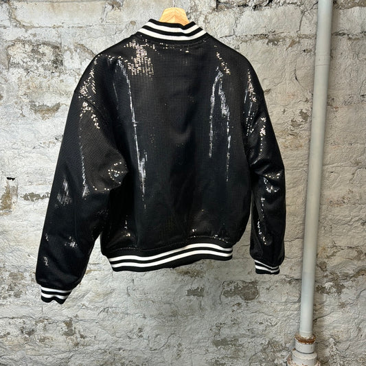 Supreme M&N Sequin Varsity Jacket Black Sz S