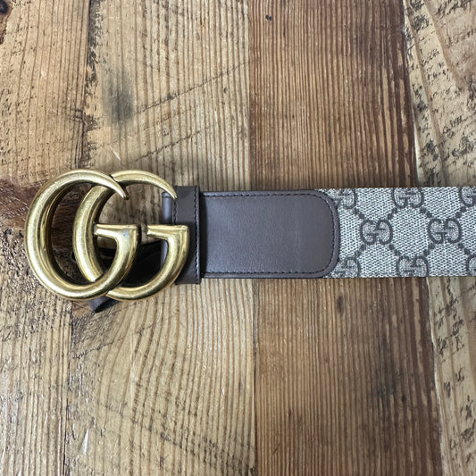 Gucci Beige GG Monogram Belt Sz (85/34)