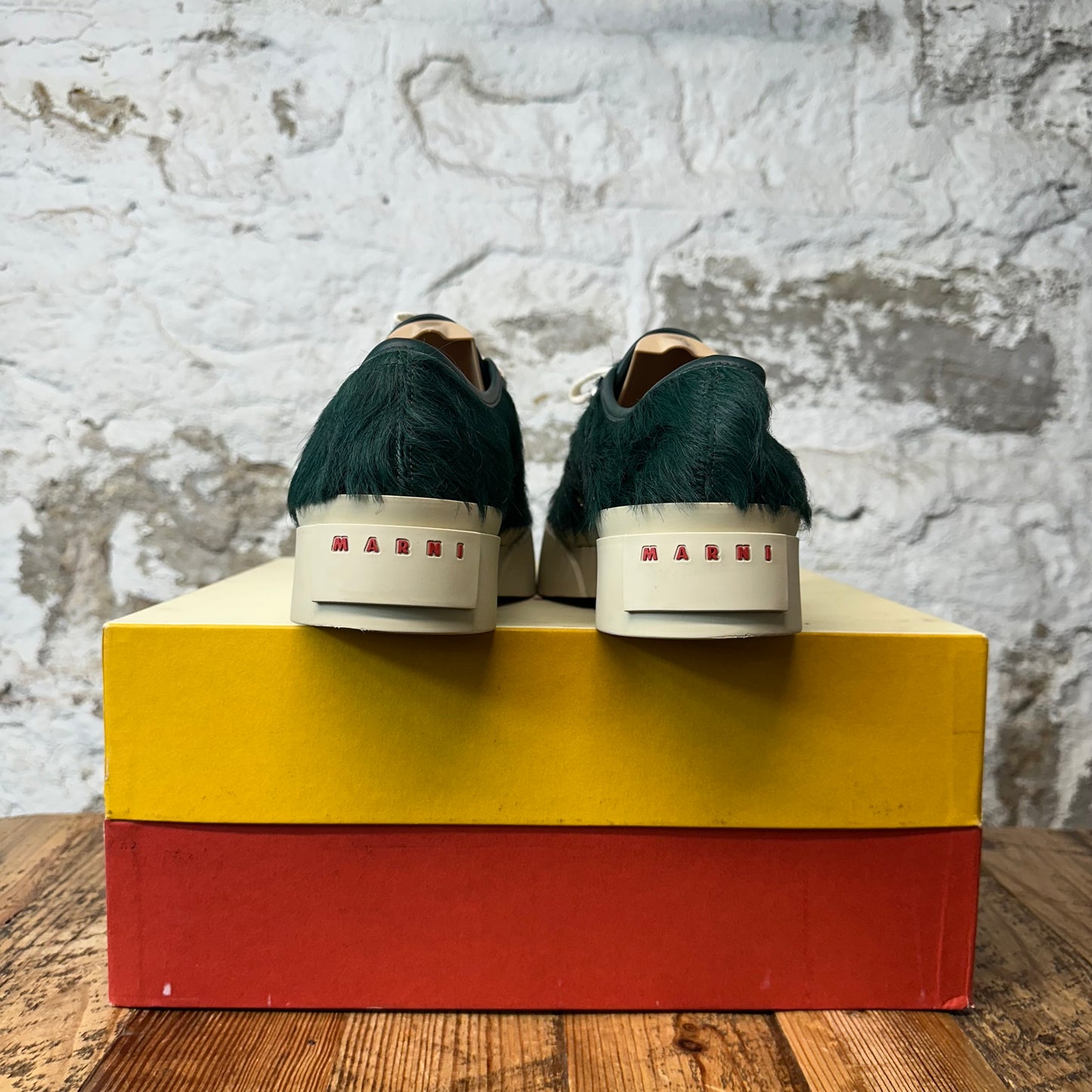 Marni Green Fur White Pablo Sneaker Sz 11 (44)