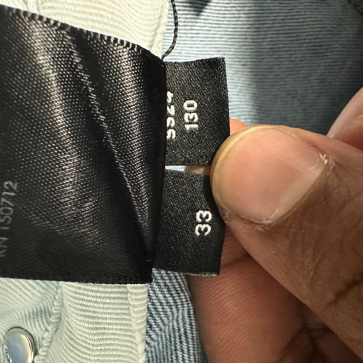 Amiri MX1 Cream Core Logo Blue Denim Jeans Sz 33