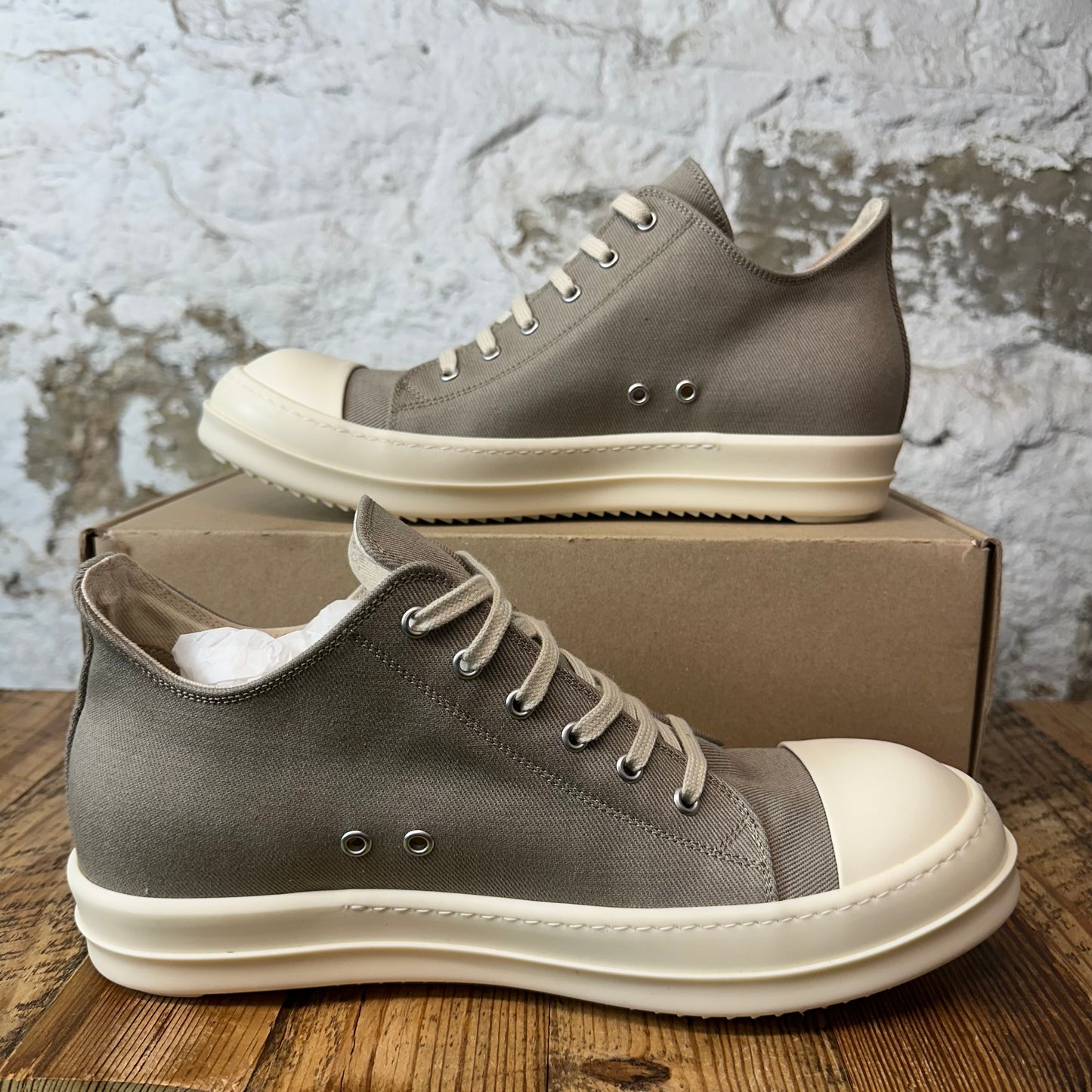 Rick Owens DRKSHDW Dirty Pearl Milk Sneaker Sz 12 (45) DS