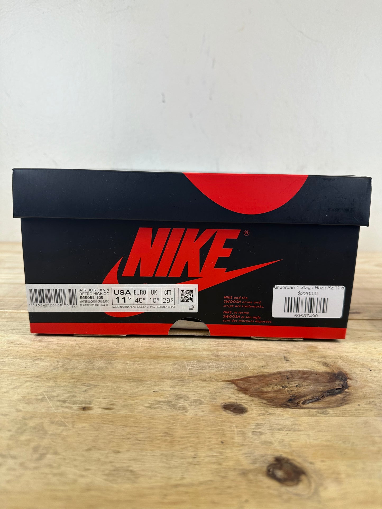 Air Jordan 1 High Bleached Coral Sz 11.5