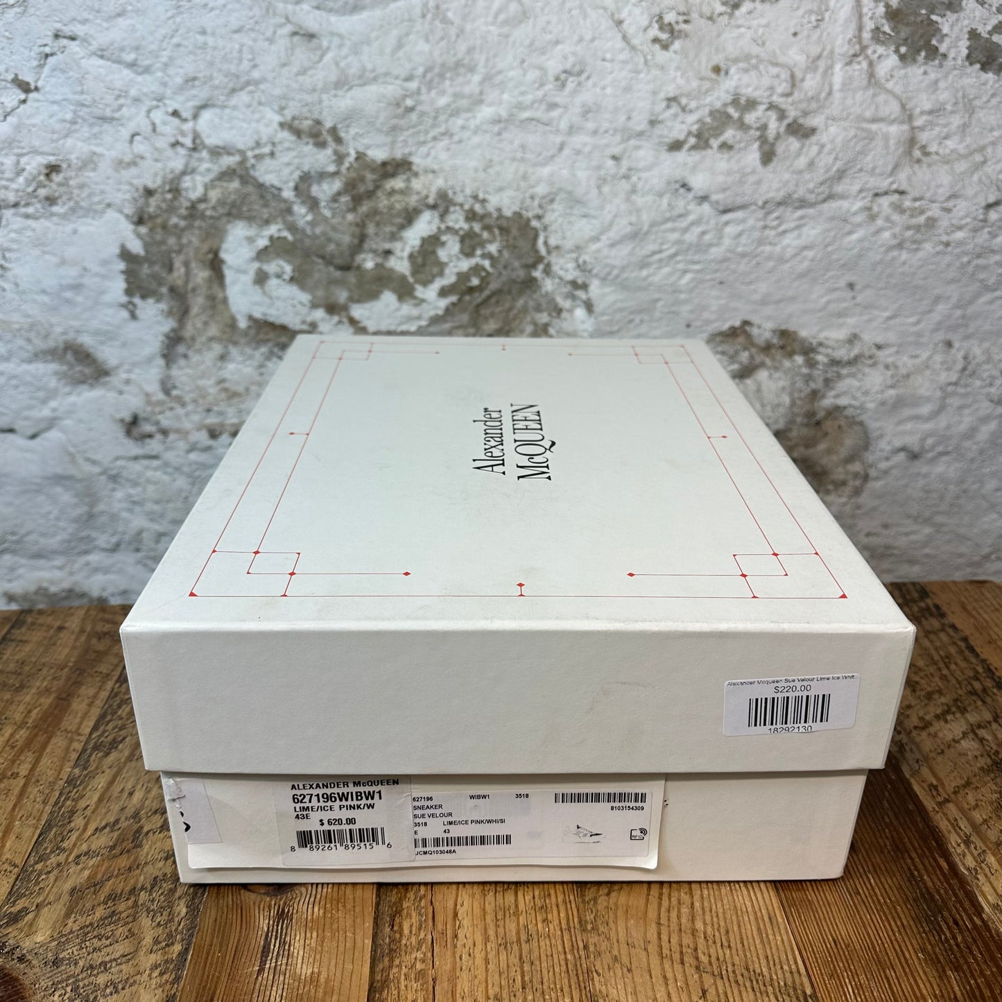 Alexander Mcqueen Sue Velour Lime Ice White Sneaker Sz 10 (43)