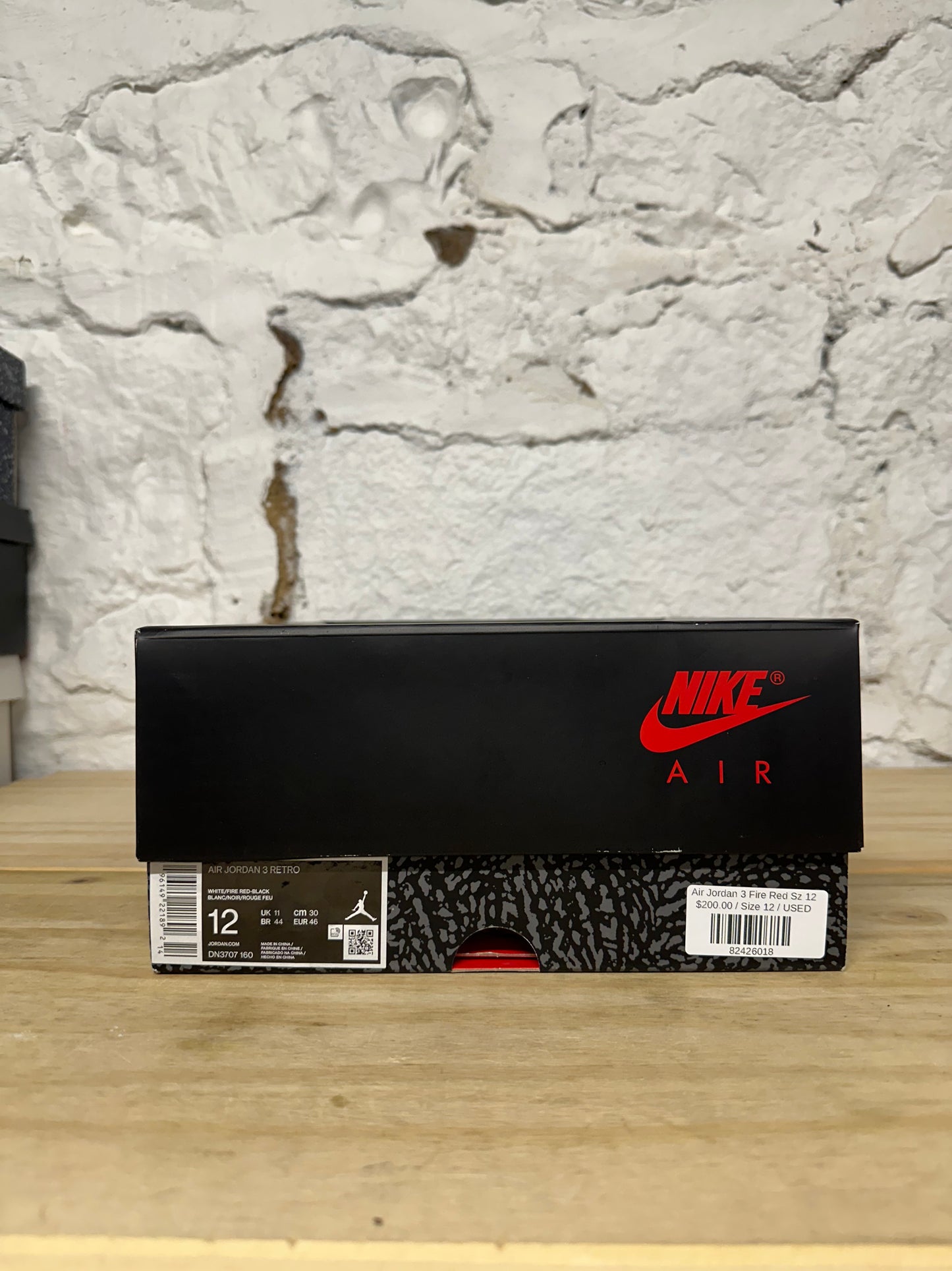 Air Jordan 3 Fire Red Sz 12