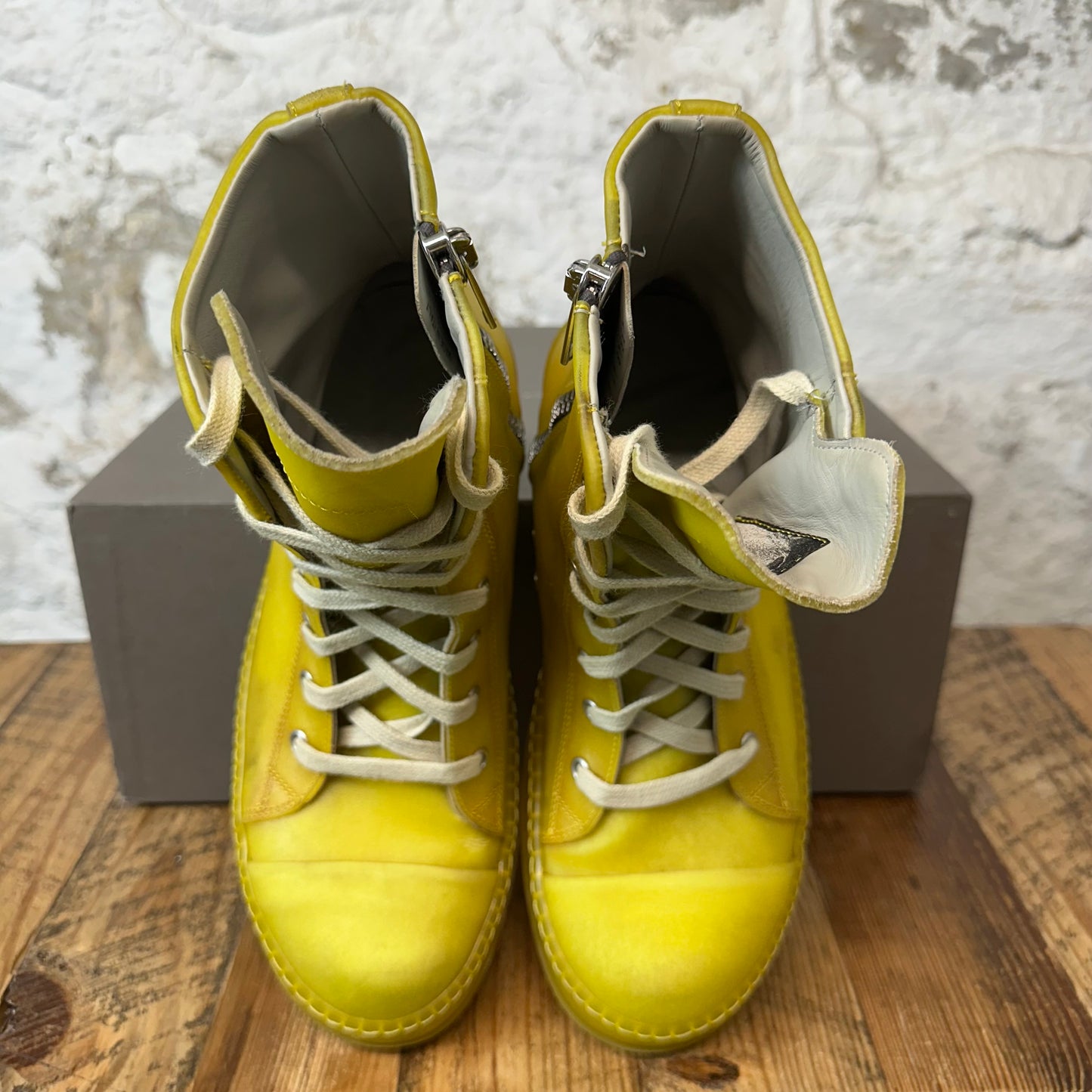 Rick Owens Transparent Yellow High Sneaker Sz 8 (41)