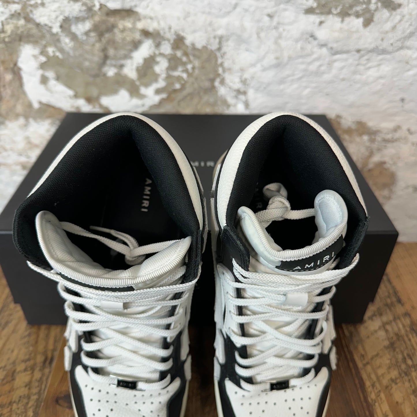 Amiri High White Skeleton Black White Sneaker Sz 11 (44)
