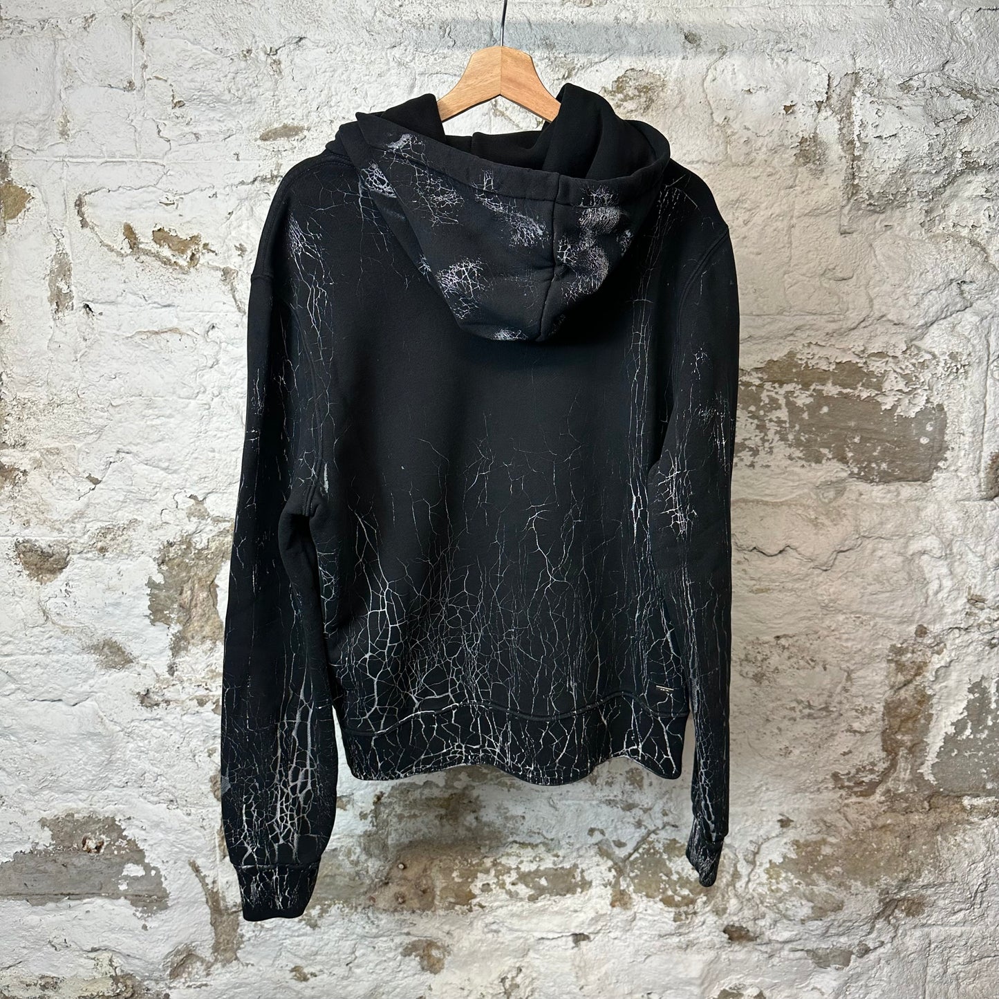 Amiri Cracked White Spell Hoodie Black Sz S