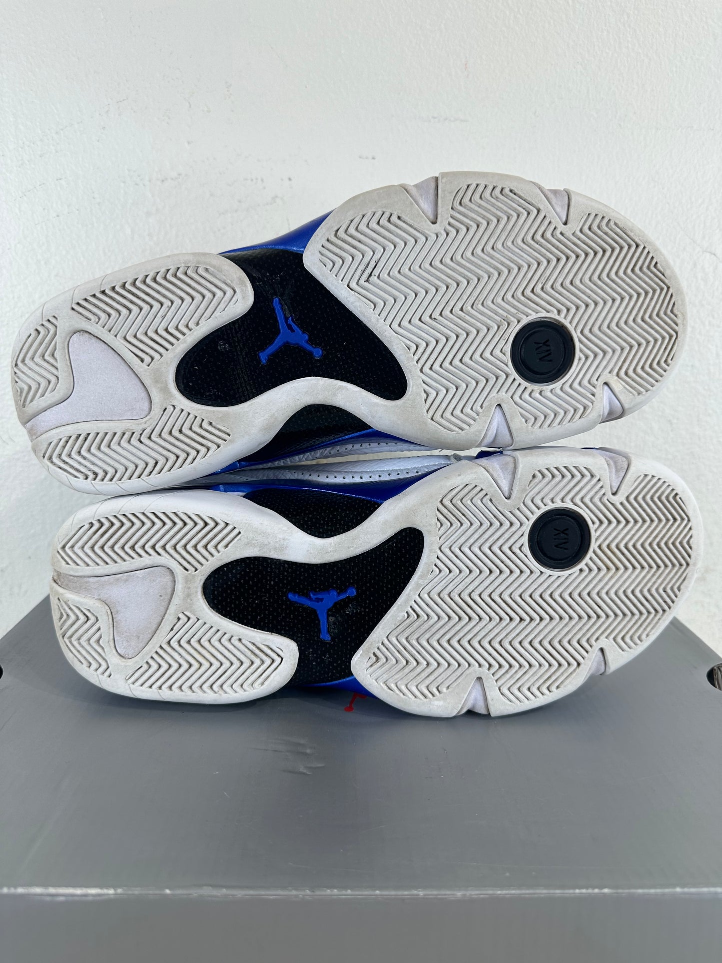 Air Jordan 14 White Hyper Royal Sz 9.5