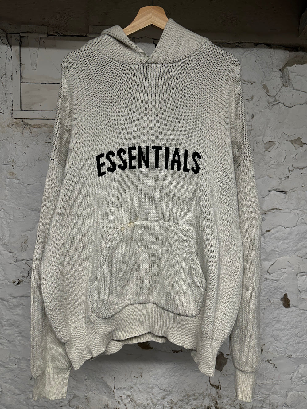 Fear of God Essentials Tan Knit Hoodie Sz L