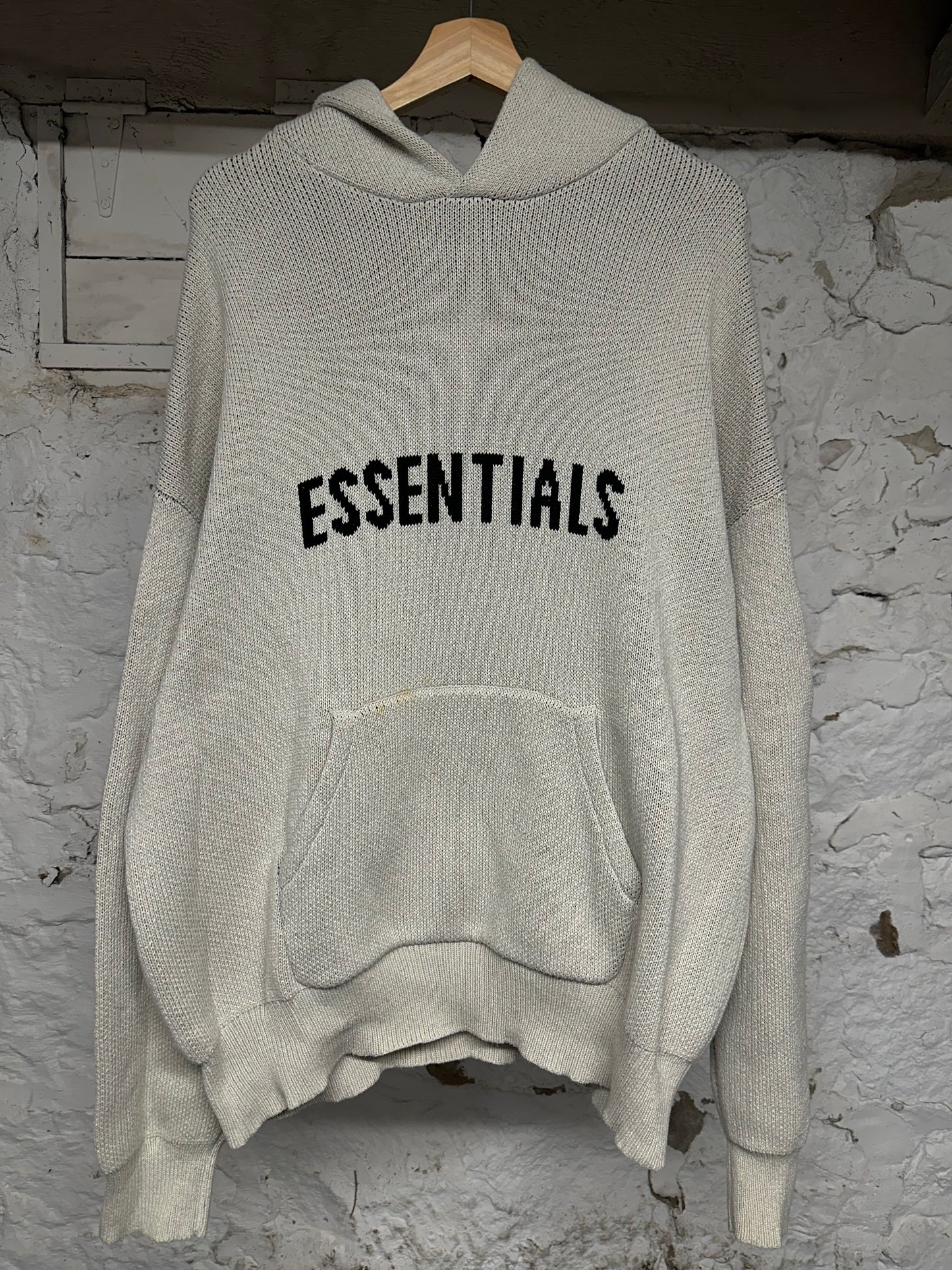 Fear of God Essentials Tan Knit Hoodie Sz L