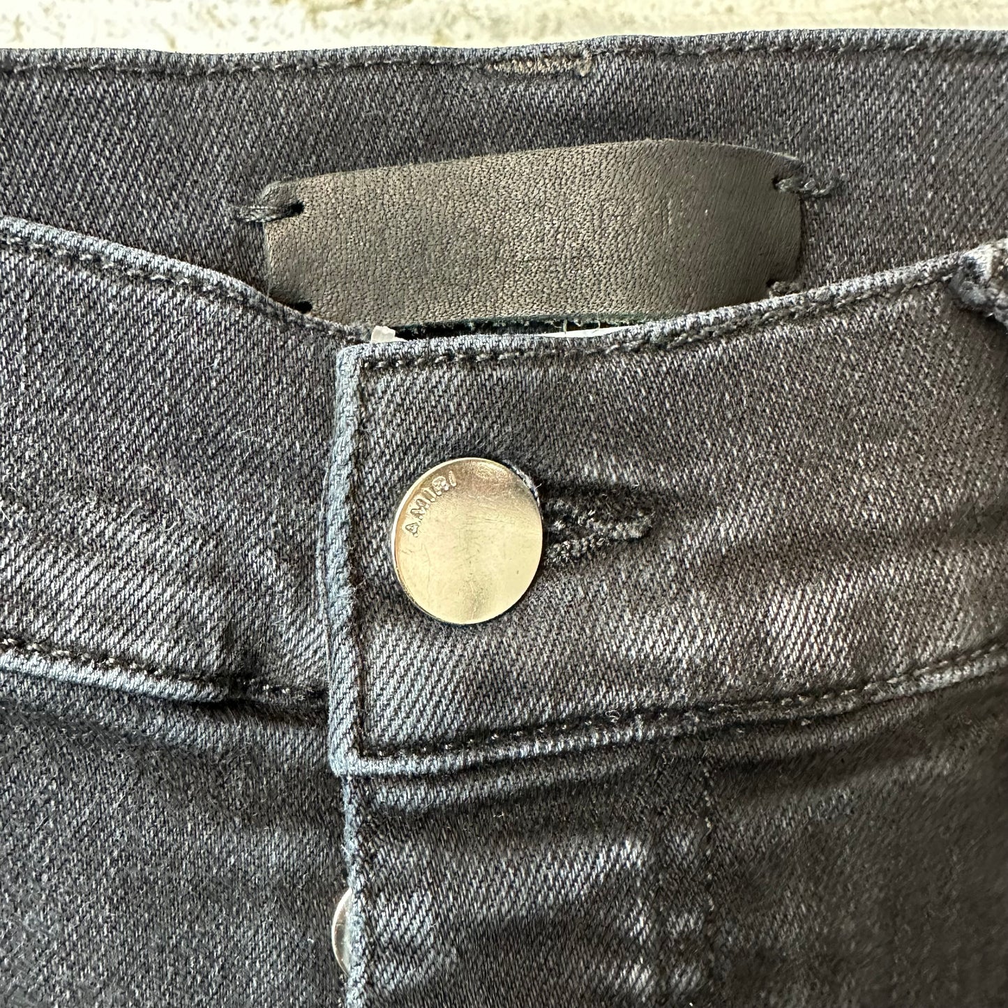 Amiri Embroidered Reaper Logo Black Denim Jeans Sz 29