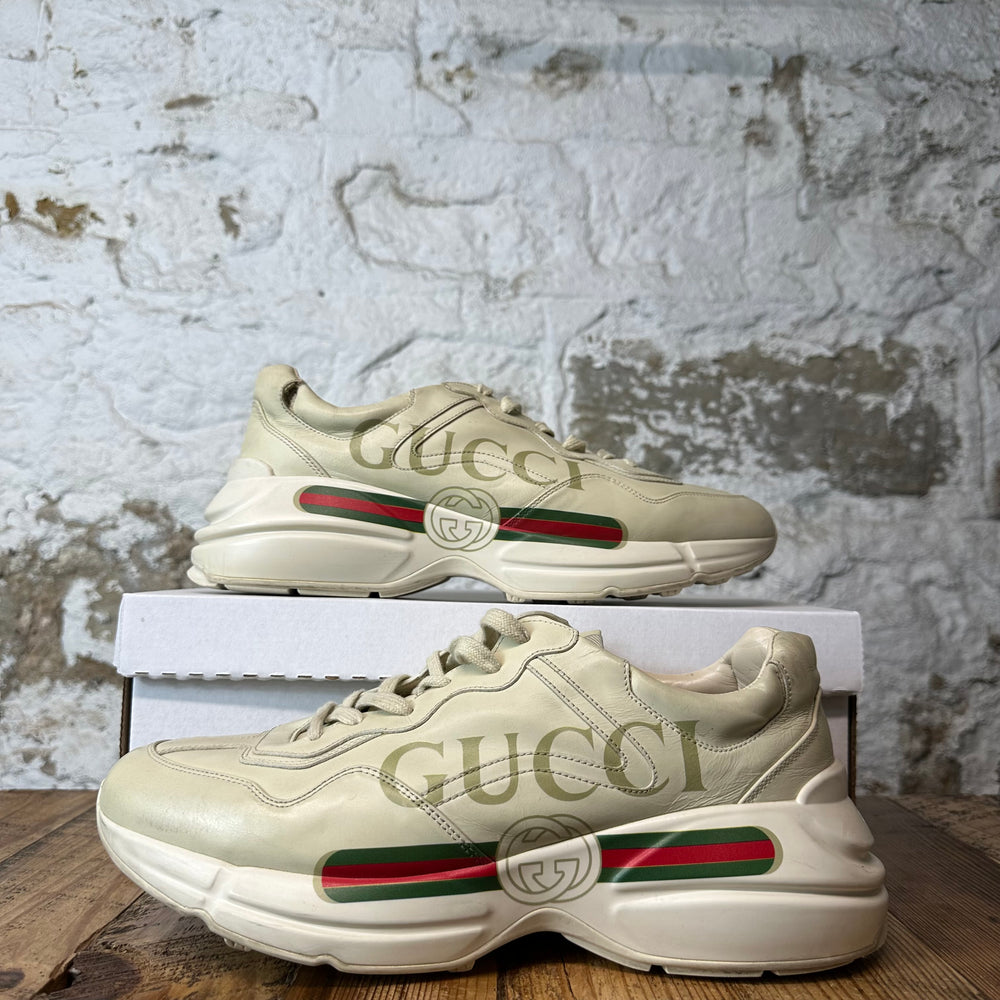 Gucci Rhyton Vintage Logo Cream Sneaker Sz 10
