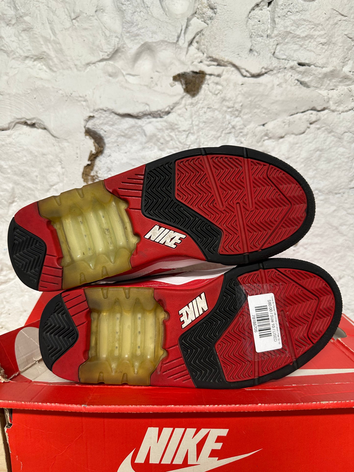 Nike Air Force 180 White University Red Sz 10