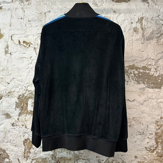 Palm Angels Rainbow Velour Track Jacket Black Sz XXL