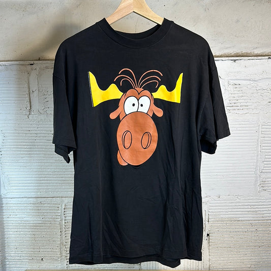 Bullwinkle Black Tee Sz L